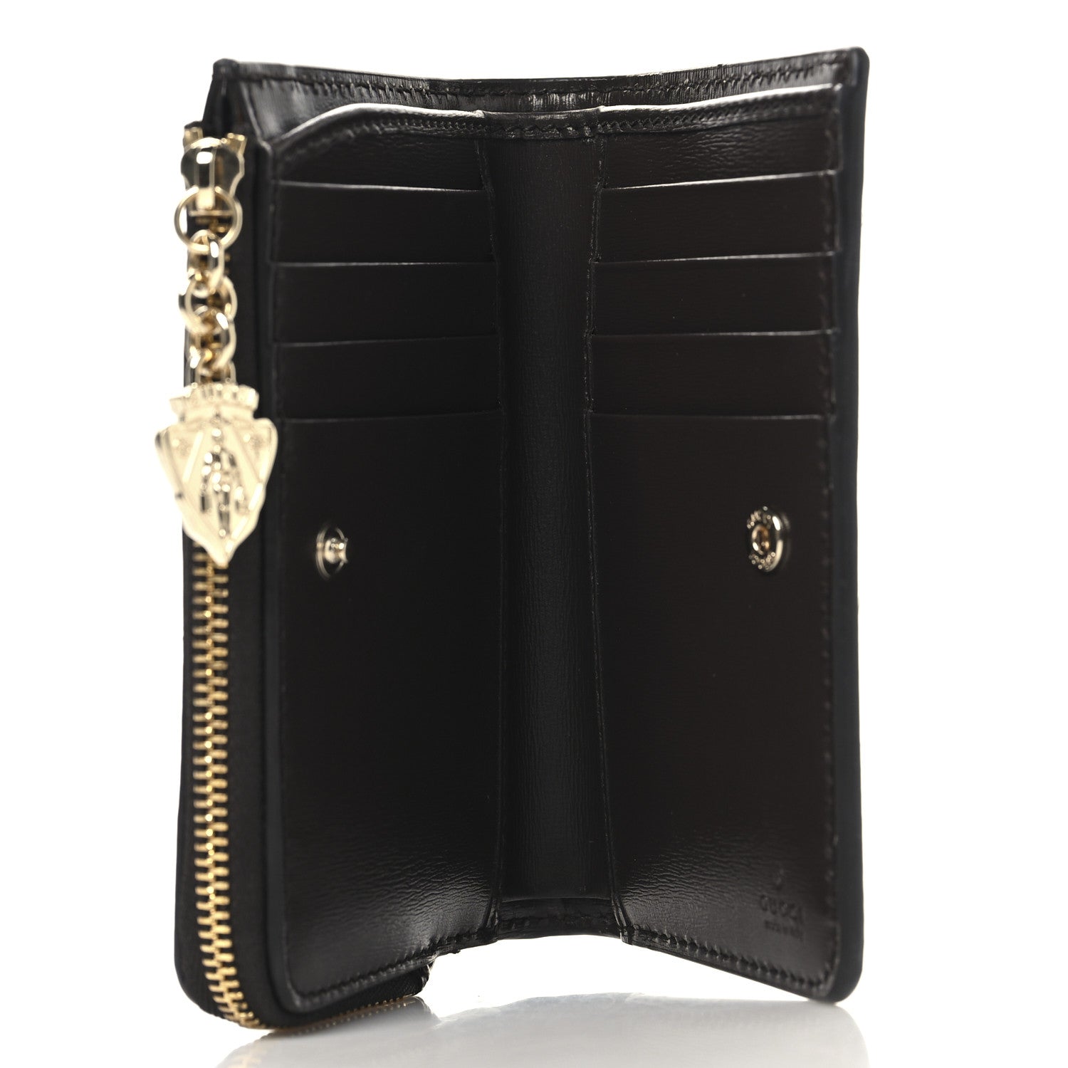 Gucci Monogram Calfskin Zip Around Wallet Beige Ebony 5 of 9