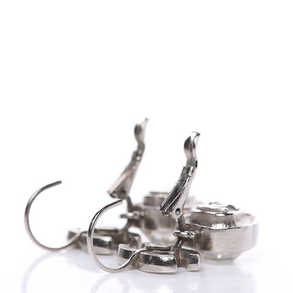 Chanel Crystal Heart CC Drop Earrings Silver 3 of 6