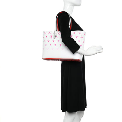 Christian Louboutin Calfskin Loubinthesky Small Cabata Spike Tote White Rose 2 of 11