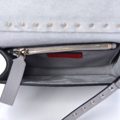 Valentino Garavani Pebbled Calfskin Rockstud Side Slip Crossbody Pastel Grey 5 of 9