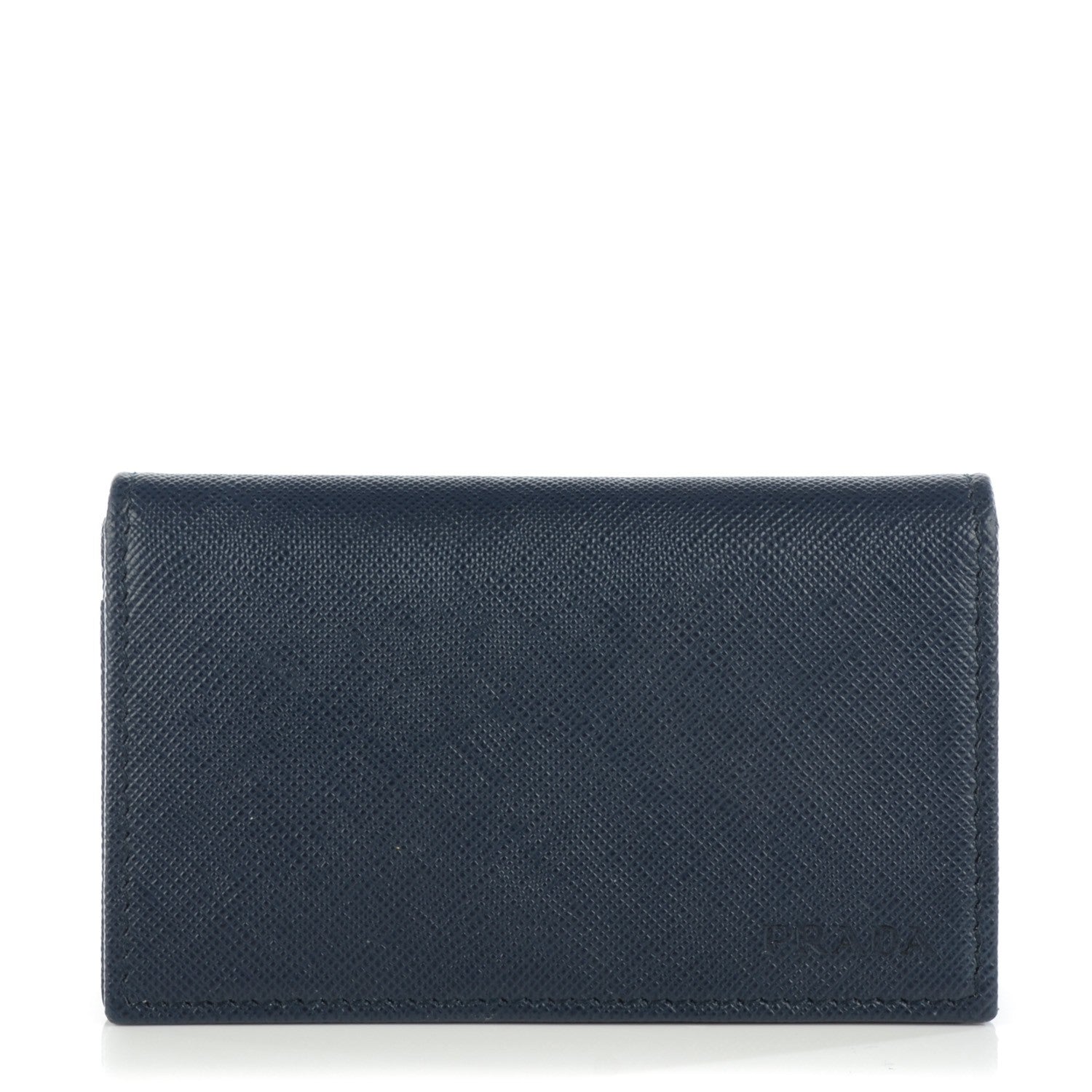 Prada Saffiano Bi-Fold Card Holder Wallet Baltico 1 of 7