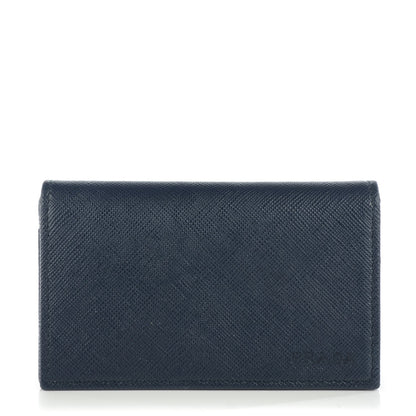 Prada Saffiano Bi-Fold Card Holder Wallet Baltico 1 of 7