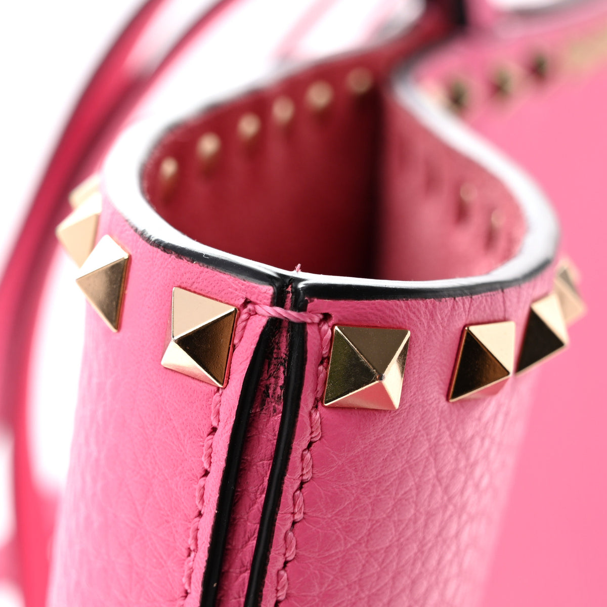 Valentino Garavani Grained Calfskin Rockstud Shoulder Tote Feminine Pink 13 of 13
