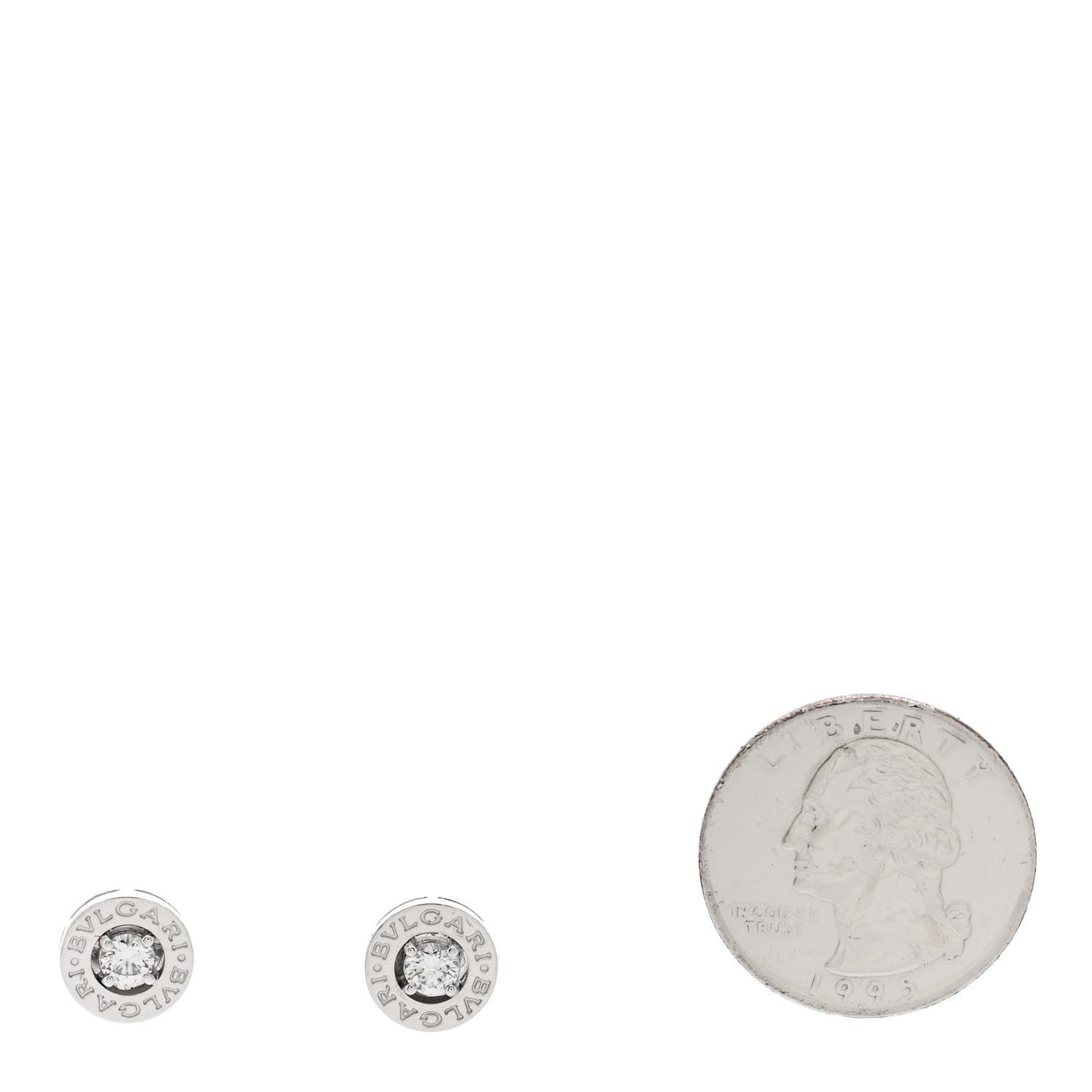 BVLGARI 18K White Gold Diamond Stud Earrings