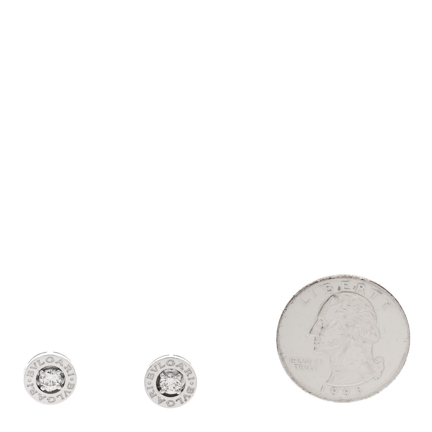 Bulgari BVLGARI 18K White Gold Diamond Stud Earrings 2 of 5
