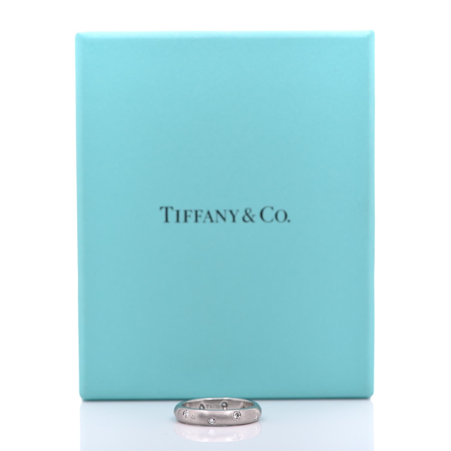 Tiffany Platinum Diamond 4mm Etoile Band Ring 57 8 6 of 6
