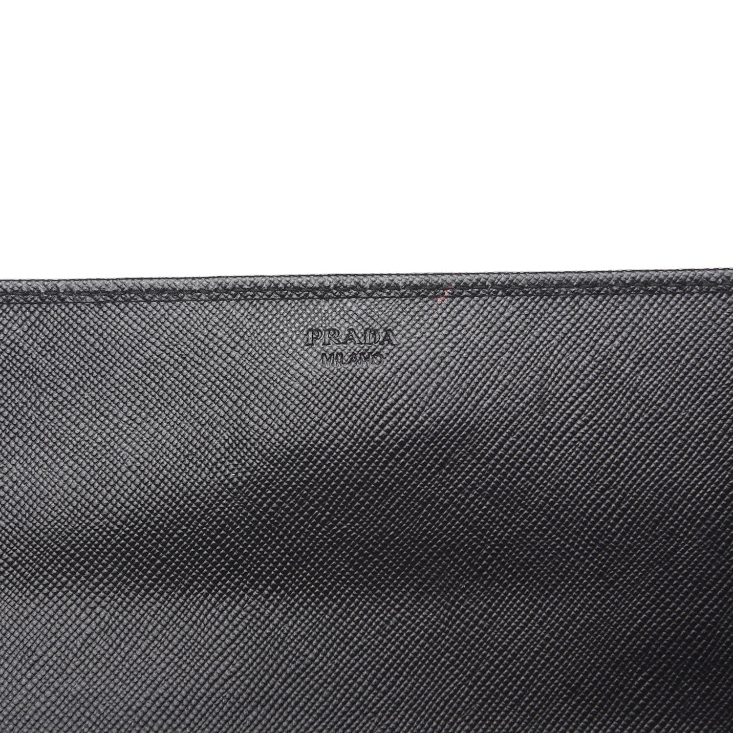 Prada Saffiano Metal Oro Chain Wallet Black 5 of 7
