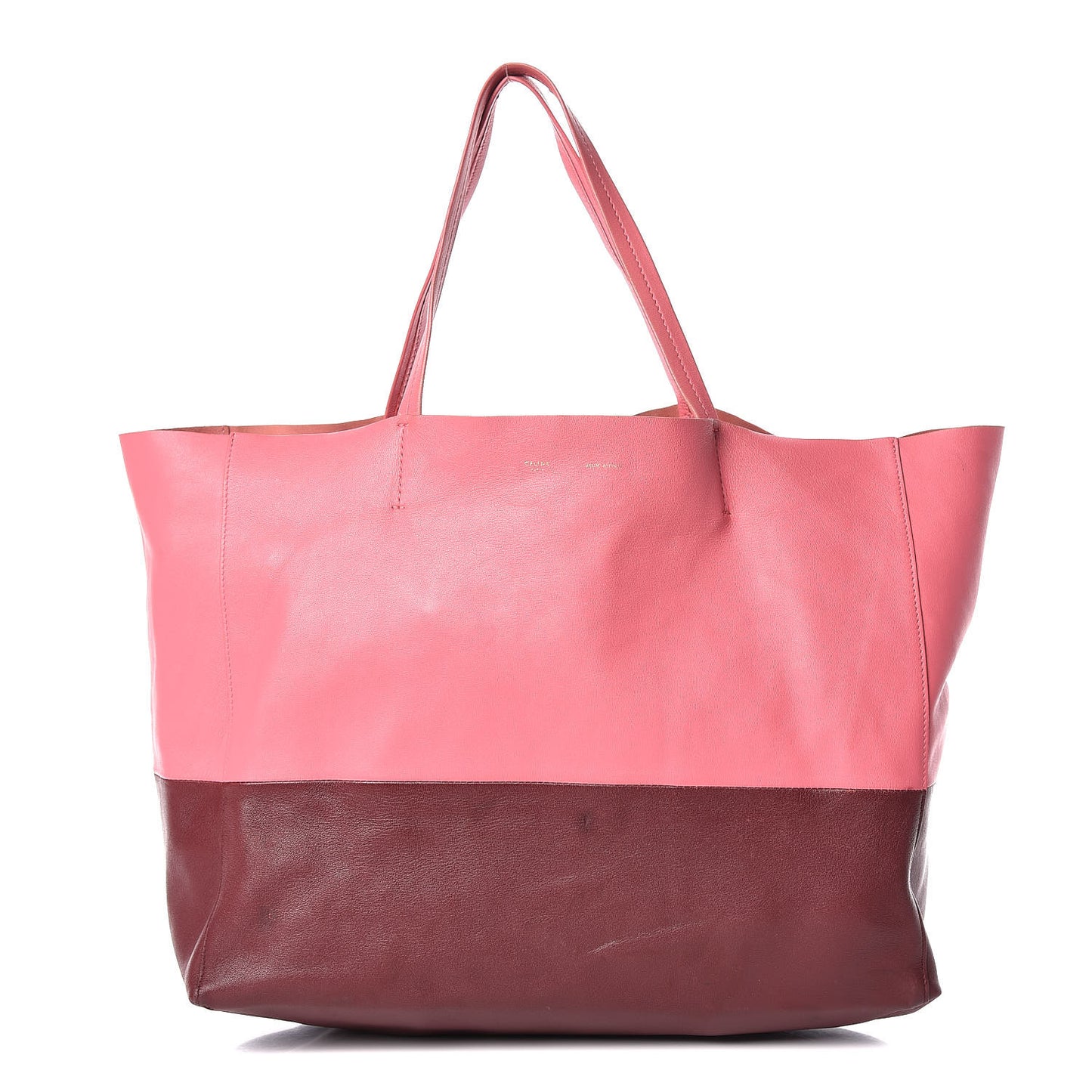 Lambskin Horizontal Bi-Color Cabas Pink Rust