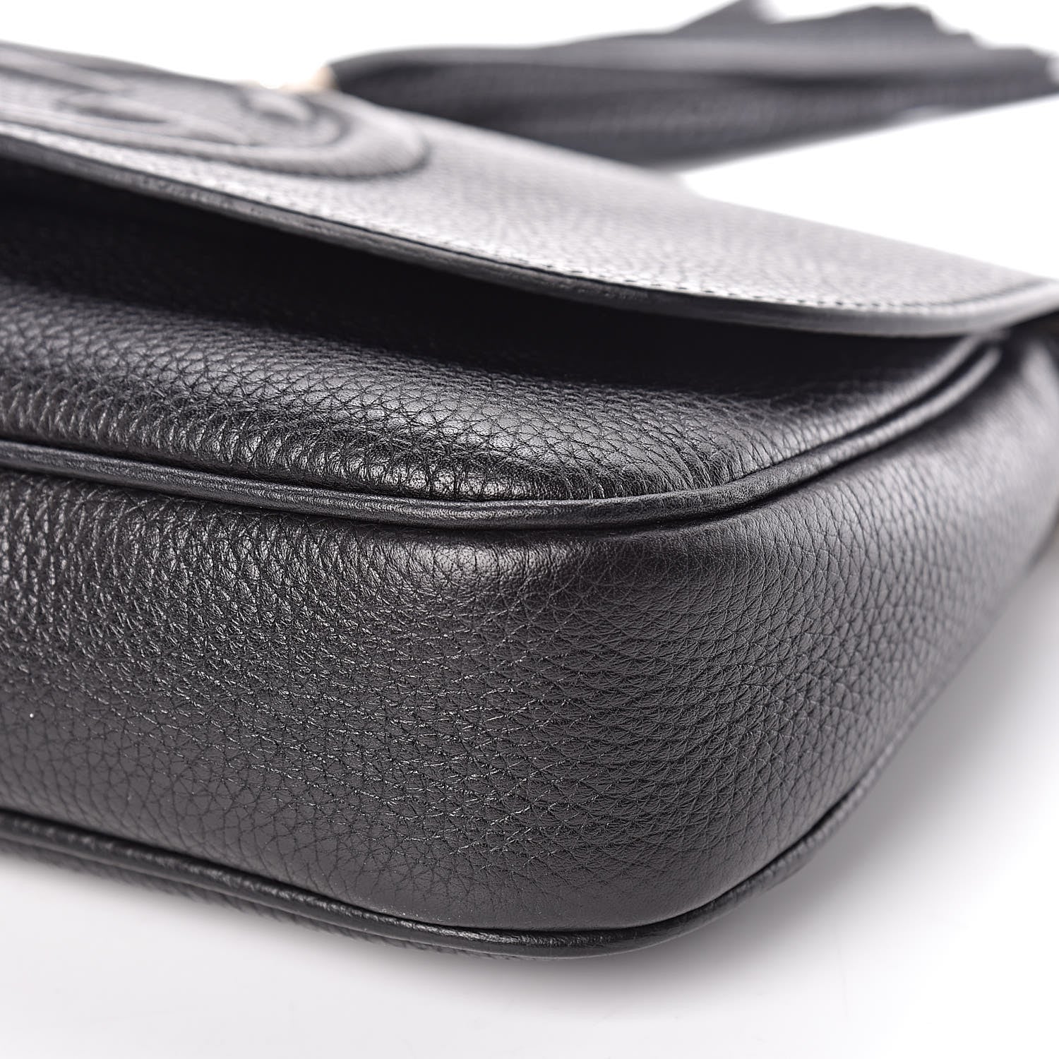 Gucci Pebbled Calfskin Medium Soho Flap Crossbody Black 10 of 12