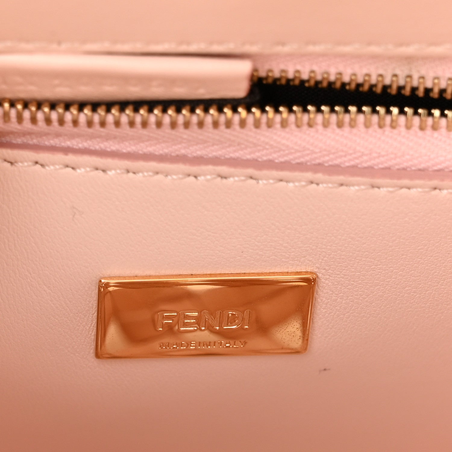 Fendi Nappa Woven Mini Peekaboo Iconic Satchel Rosa Confetto 6 of 10