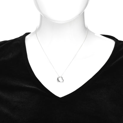 Tiffany Sterling Silver 11mm Elsa Peretti Open Heart Pendant Necklace 2 of 4