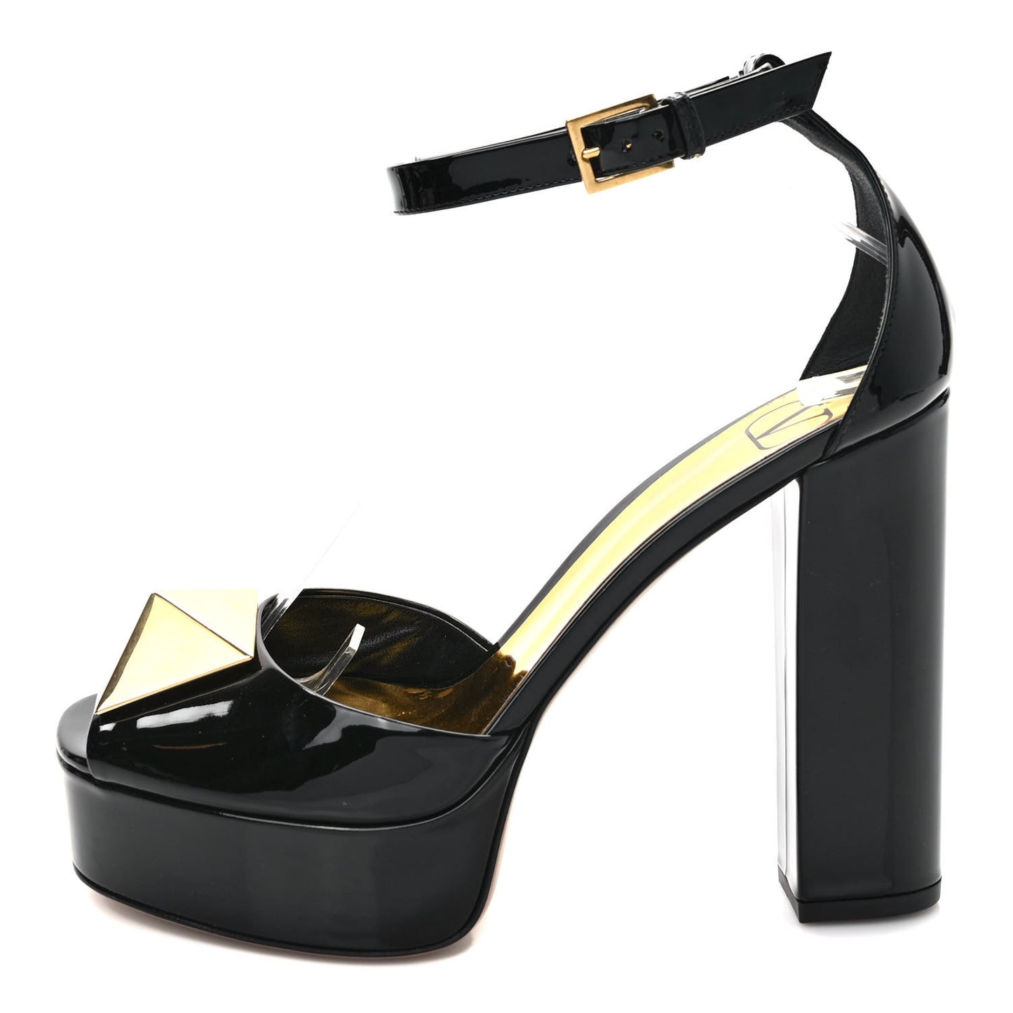 Patent One Stud Peep Toe Platform 30/120mm Pumps 38 Black