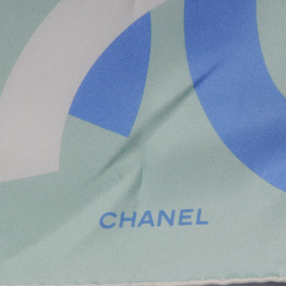 Chanel Silk Scarf CC Logo Green 3 of 5