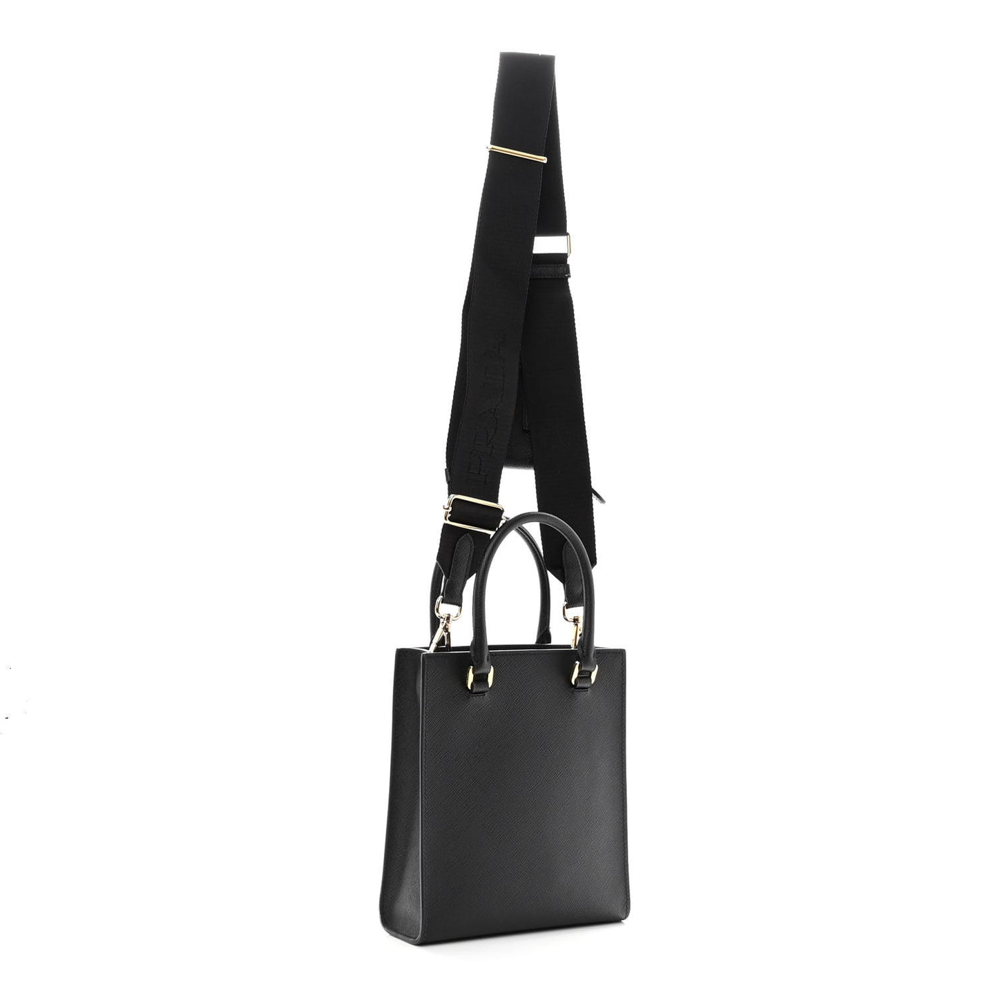 Saffiano Lux Small Shoulder Bag Black