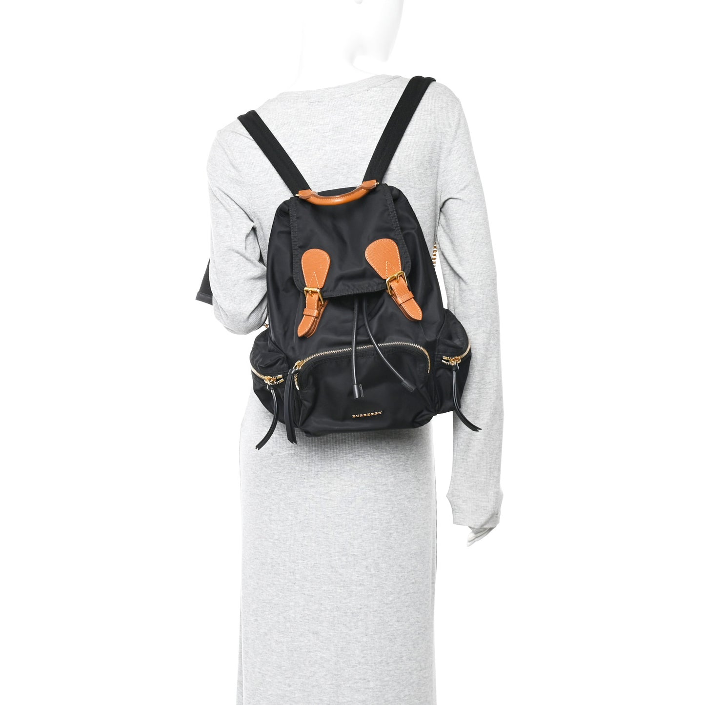 Nylon Medium Rucksack Backpack Black