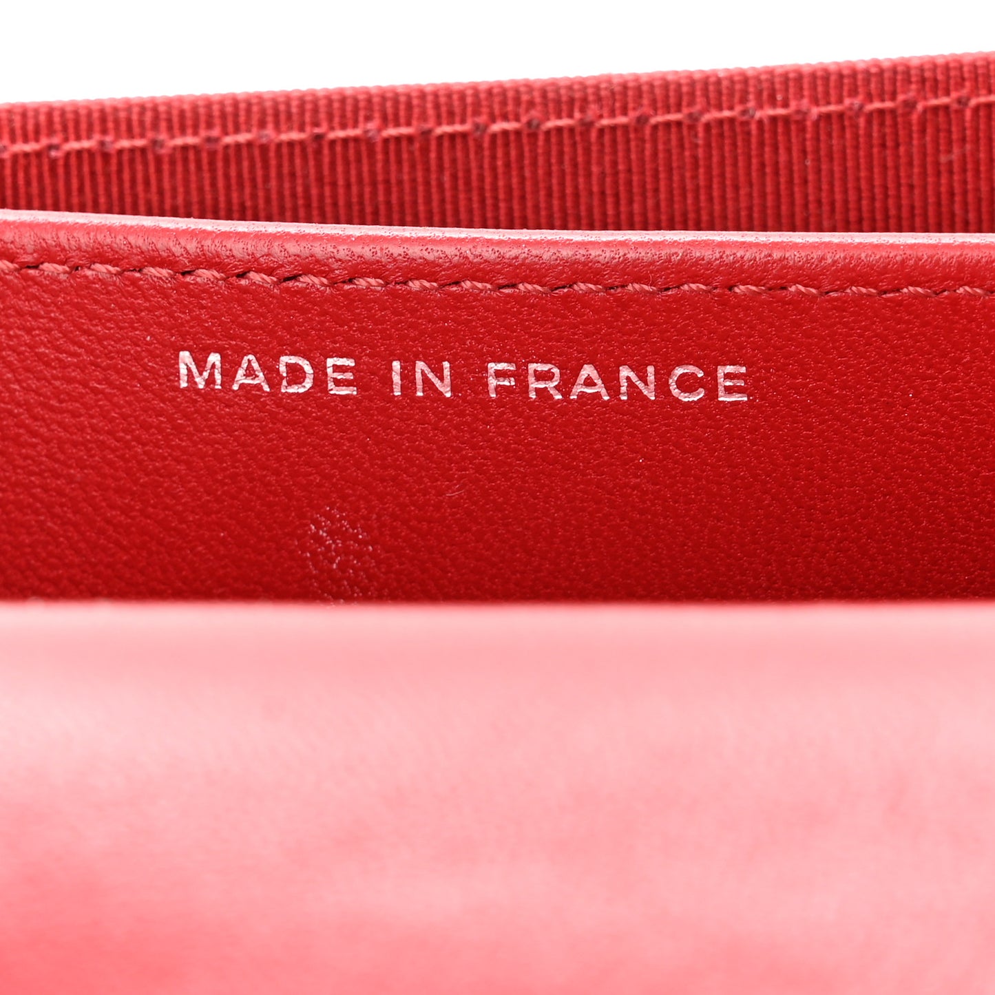 Lambskin Quilted Flap Card Holder Wallet Red