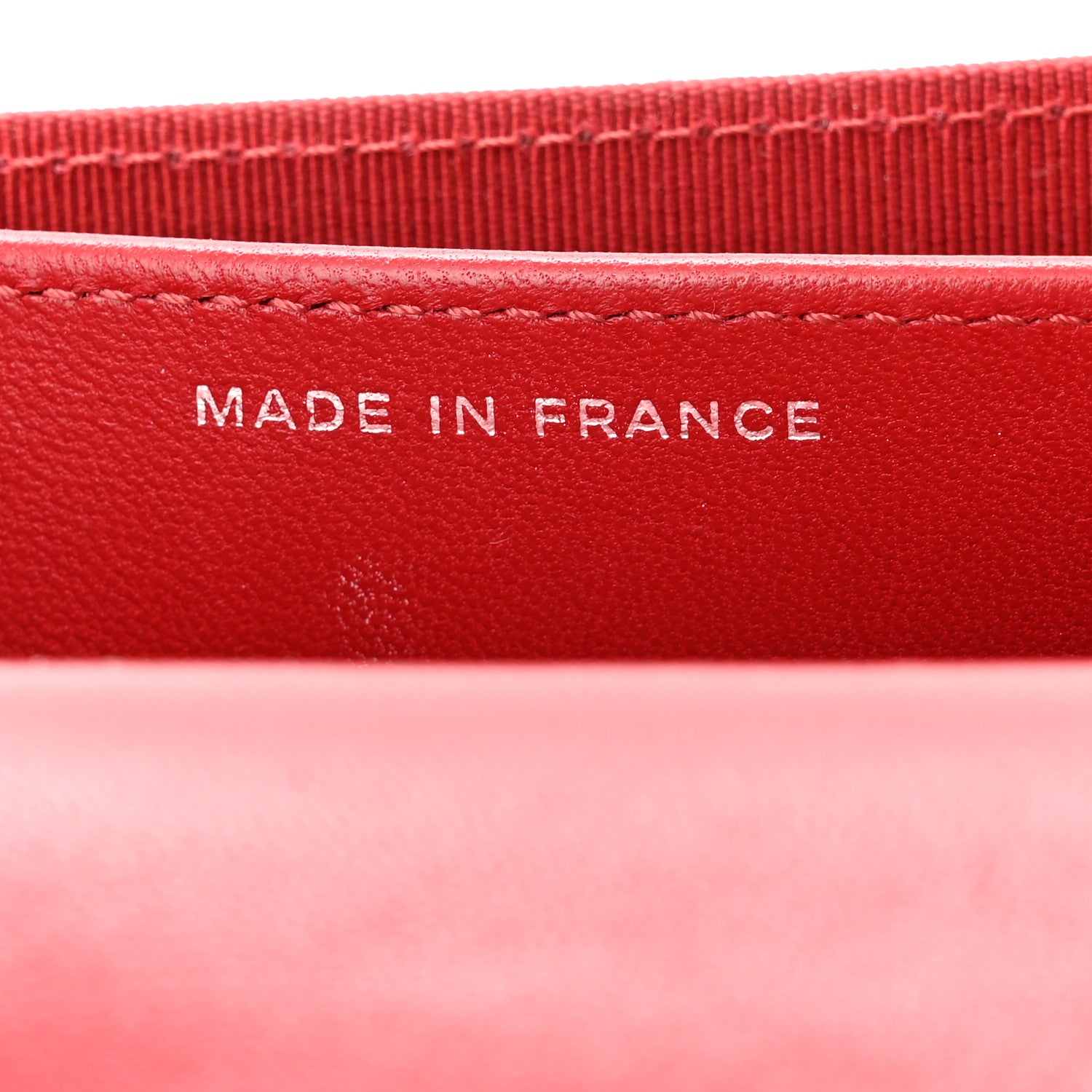 Chanel Lambskin Quilted Flap Card Holder Wallet Red 7 of 8