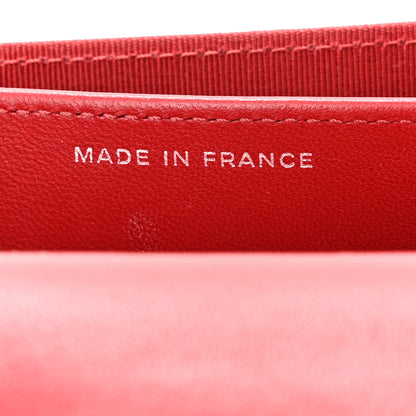 Chanel Lambskin Quilted Flap Card Holder Wallet Red 7 of 8