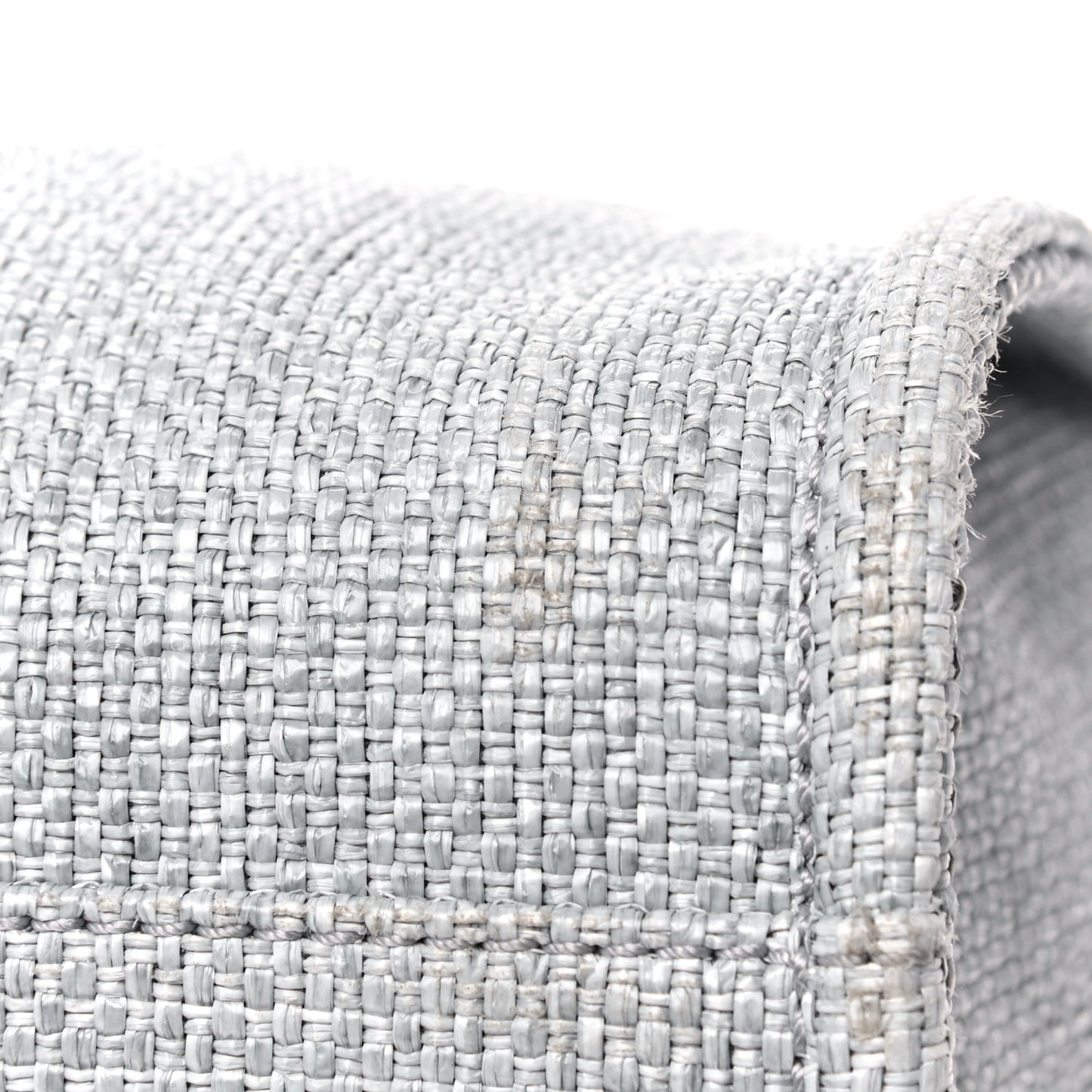 Woven Straw Raffia Small Deauville Tote Grey