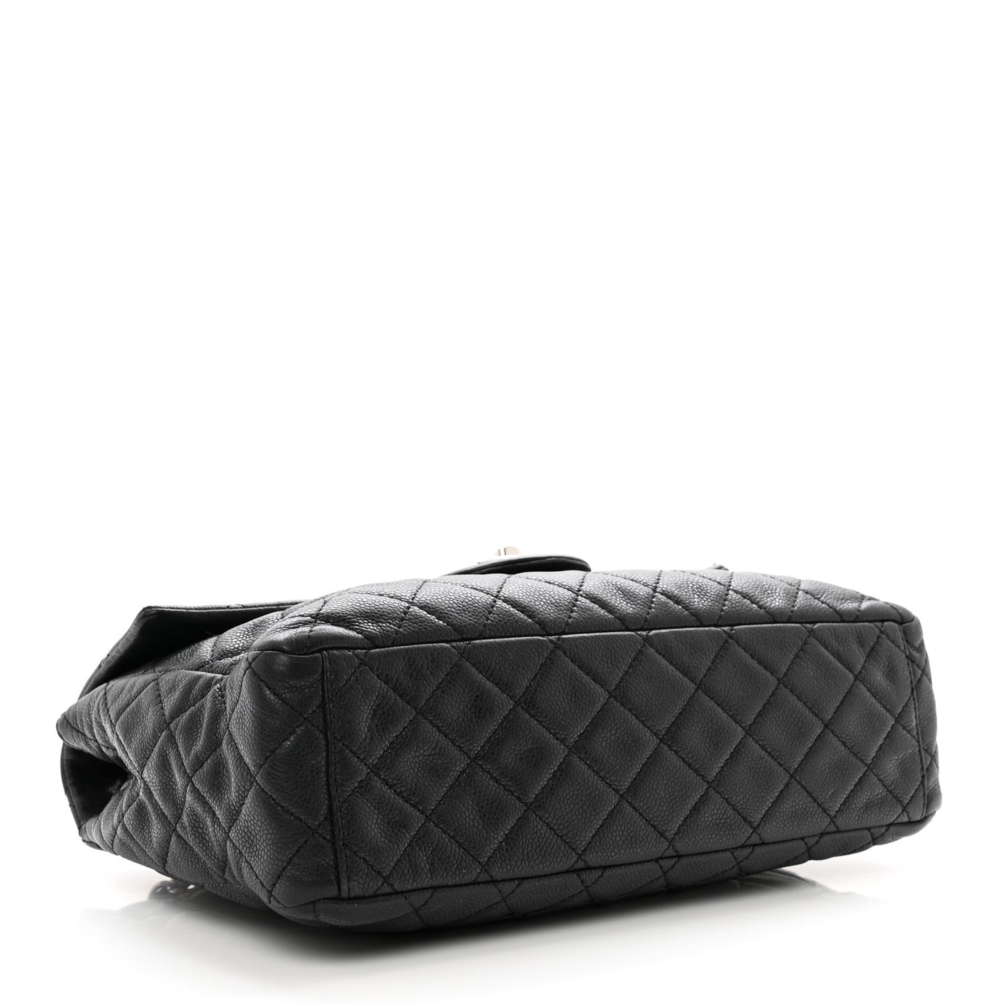 Washed Caviar Quilted Maxi Single Flap Black