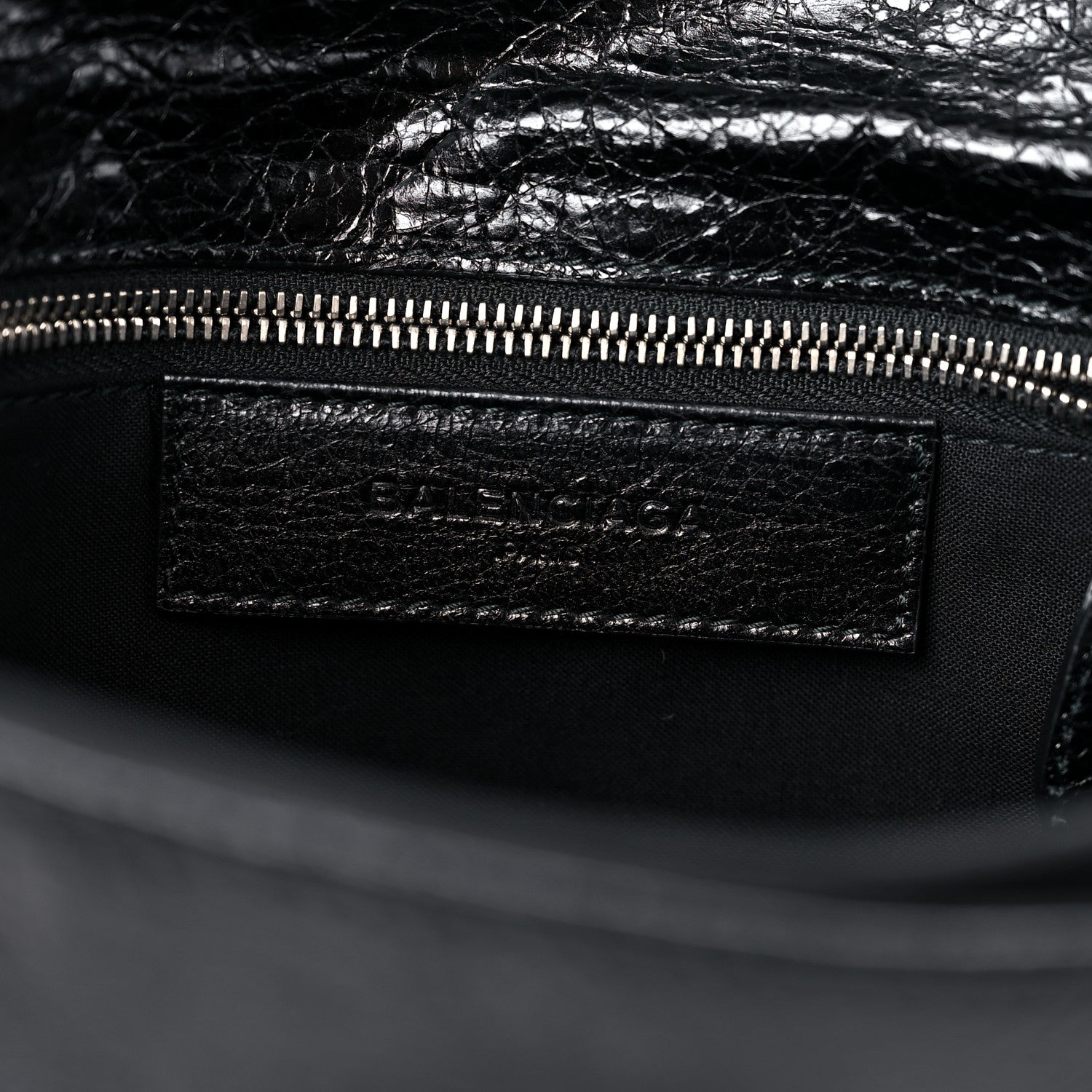 Balenciaga Agneau Giant 12 Silver Hardware Envelope Strap Clutch Black 5 of 11