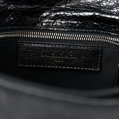 Balenciaga Agneau Giant 12 Silver Hardware Envelope Strap Clutch Black 5 of 11