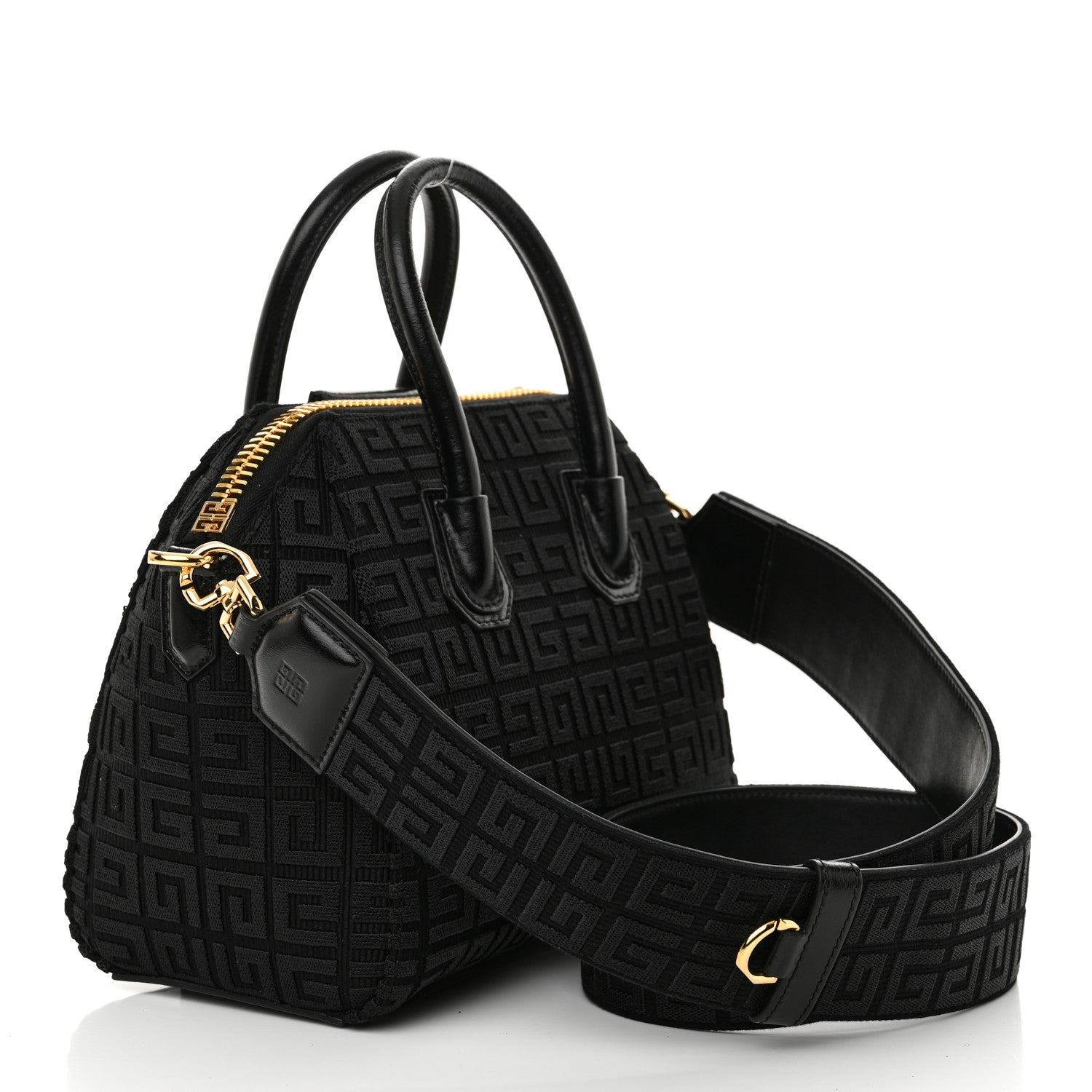 Givenchy Calfskin Jacquard Fabric 4G Mini Antigona Black 3 of 12