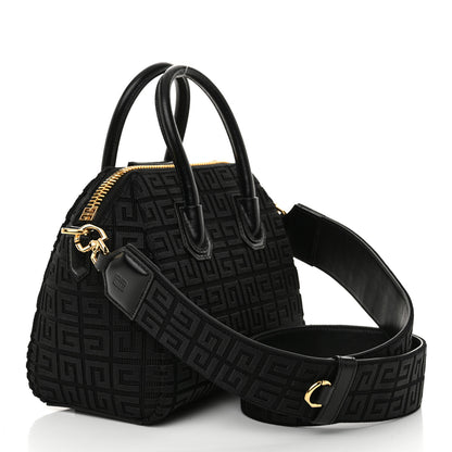 Givenchy Calfskin Jacquard Fabric 4G Mini Antigona Black 3 of 12