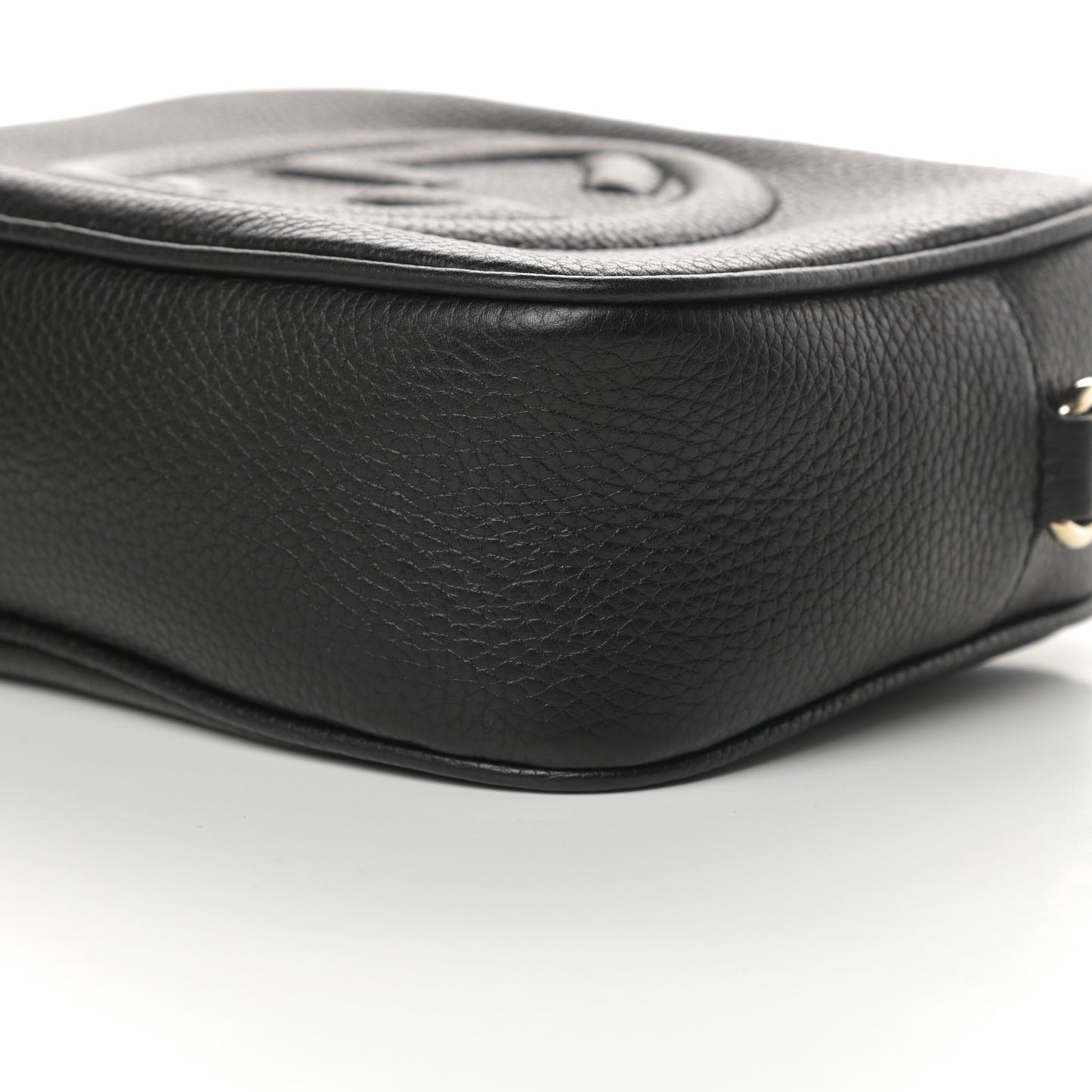 Pebbled Calfskin Small Soho Disco Bag Black