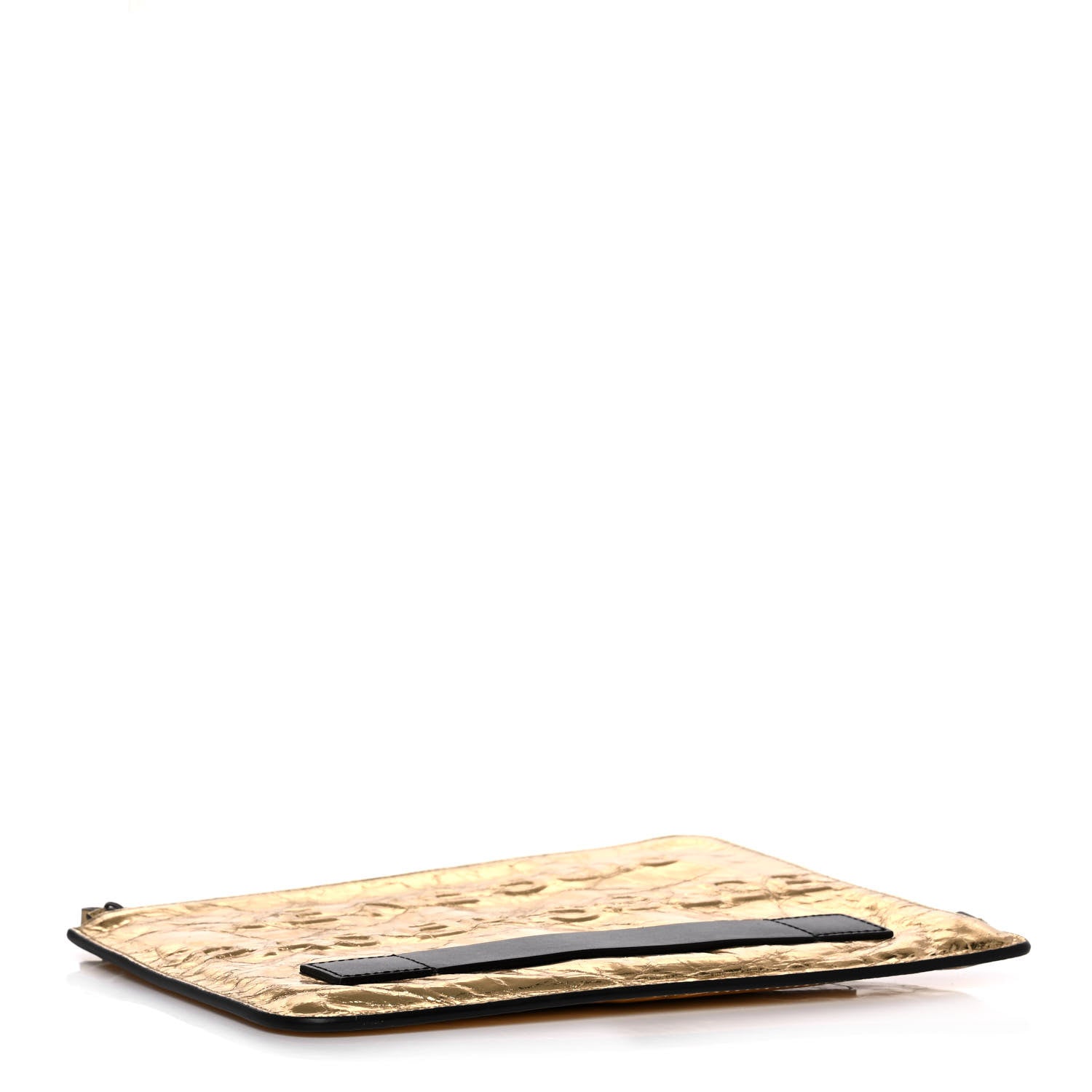 Chanel Metallic Lambskin Medium Je Ne Suis Pas En Solde Pouch Clutch Gold 4 of 11