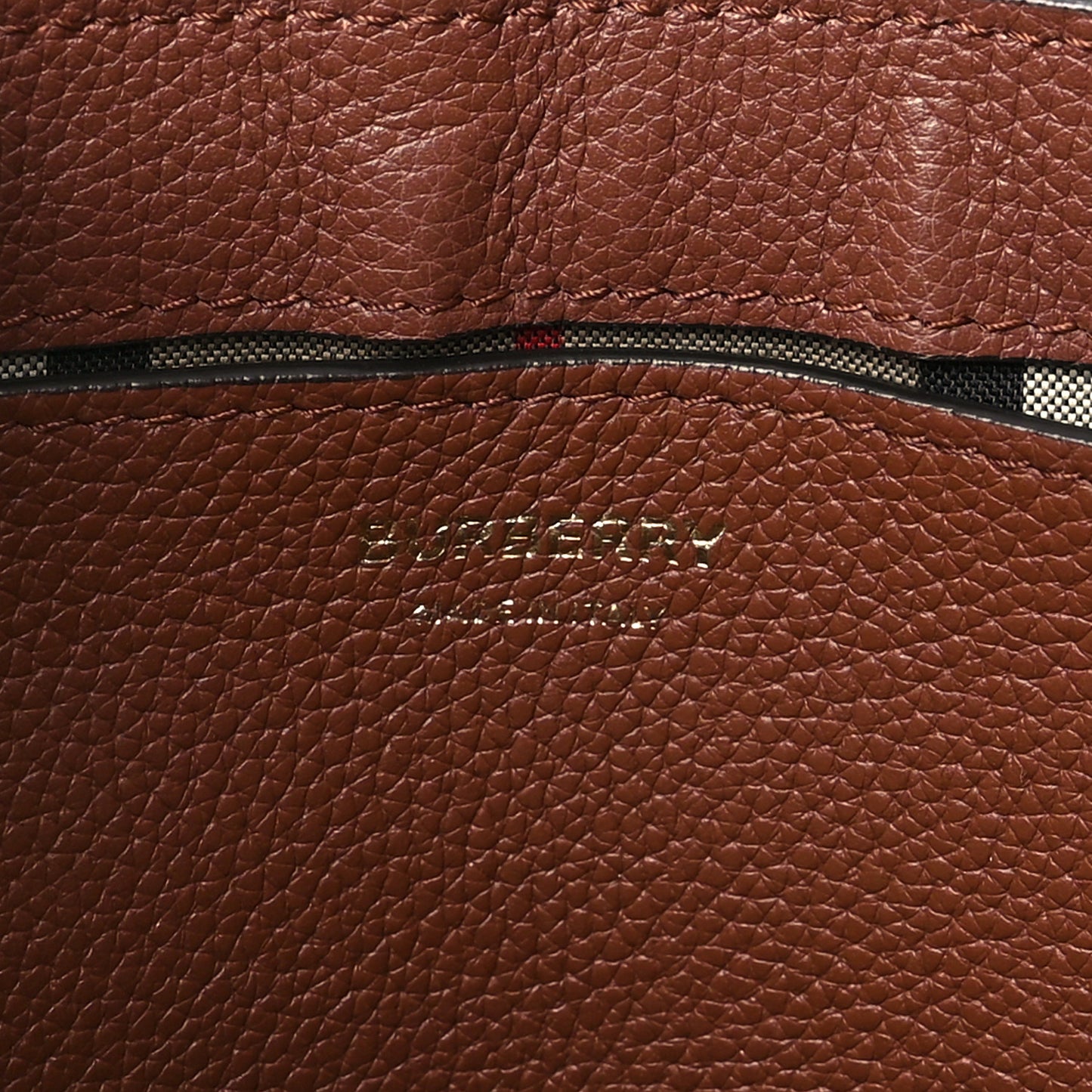 Grainy Calfskin Vintage Check Note Crossbody Bag Malt Brown