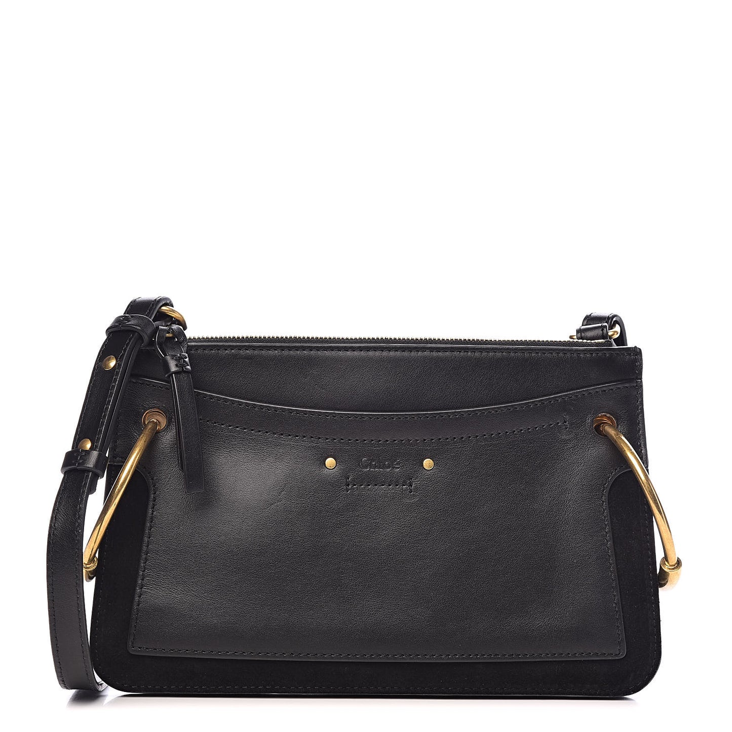 Calfskin Suede Small Roy Bag Black