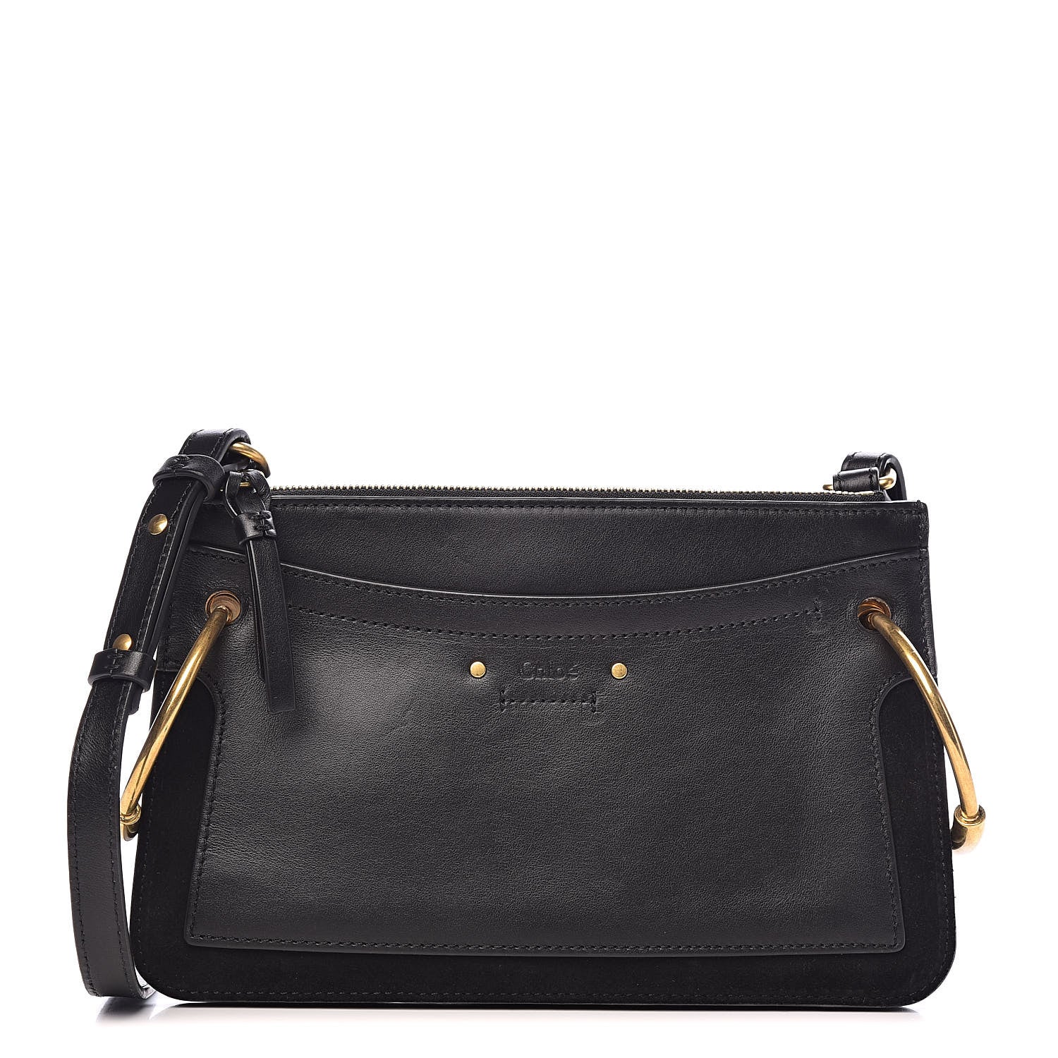 Chloe Calfskin Suede Small Roy Bag Black 1 of 15