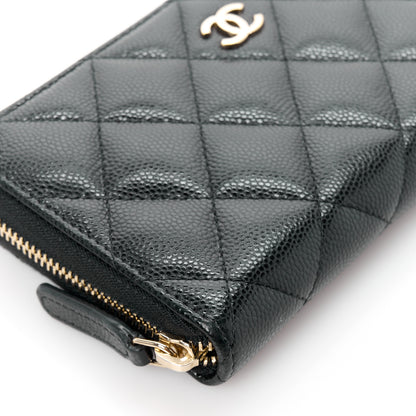 Chanel Caviar Quilted Medium Zip Around Wallet Black 10 of 12