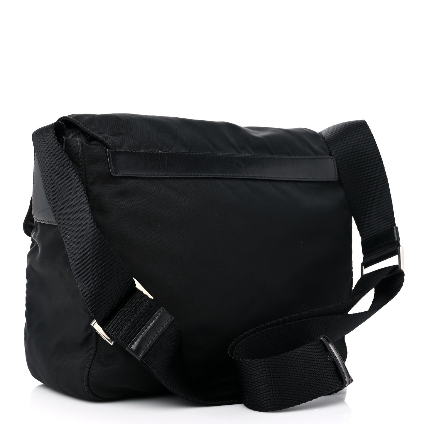 Tessuto Nylon Saffiano Small Vela Messenger Black