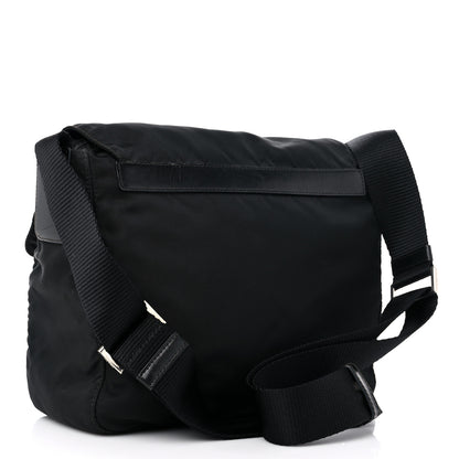 Prada Tessuto Nylon Saffiano Small Vela Messenger Black 2 of 16