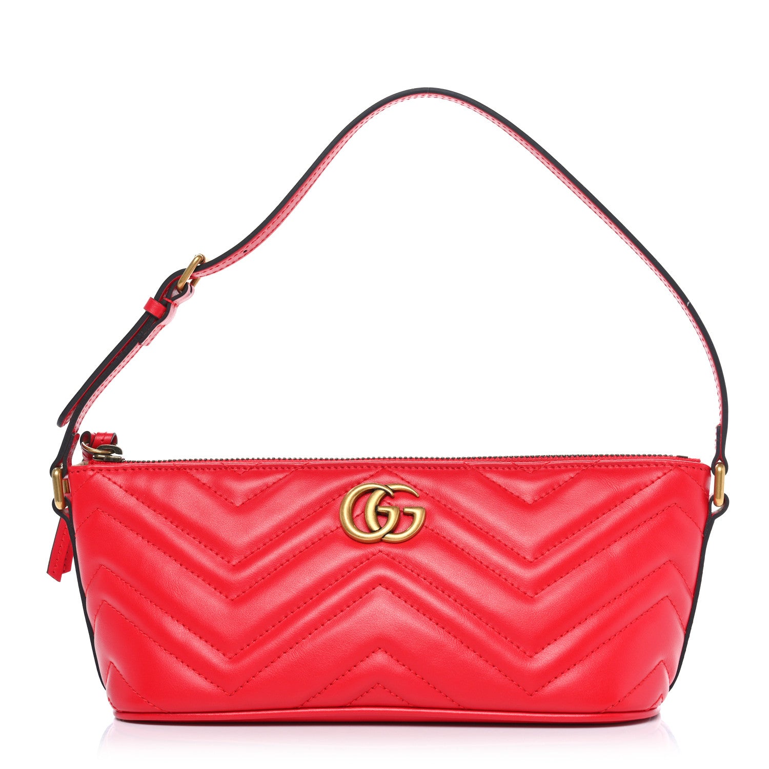 Gucci Calfskin Matelasse Chevron GG Marmont Sling Shoulder Bag Rosso 1 of 11
