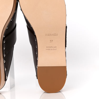 Hermes Calfskin Calya Mules 37 Cafe 8 of 11