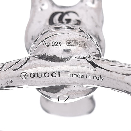 Gucci Sterling Silver Anger Forest Rabbit Head Ring 57 8 6 of 6