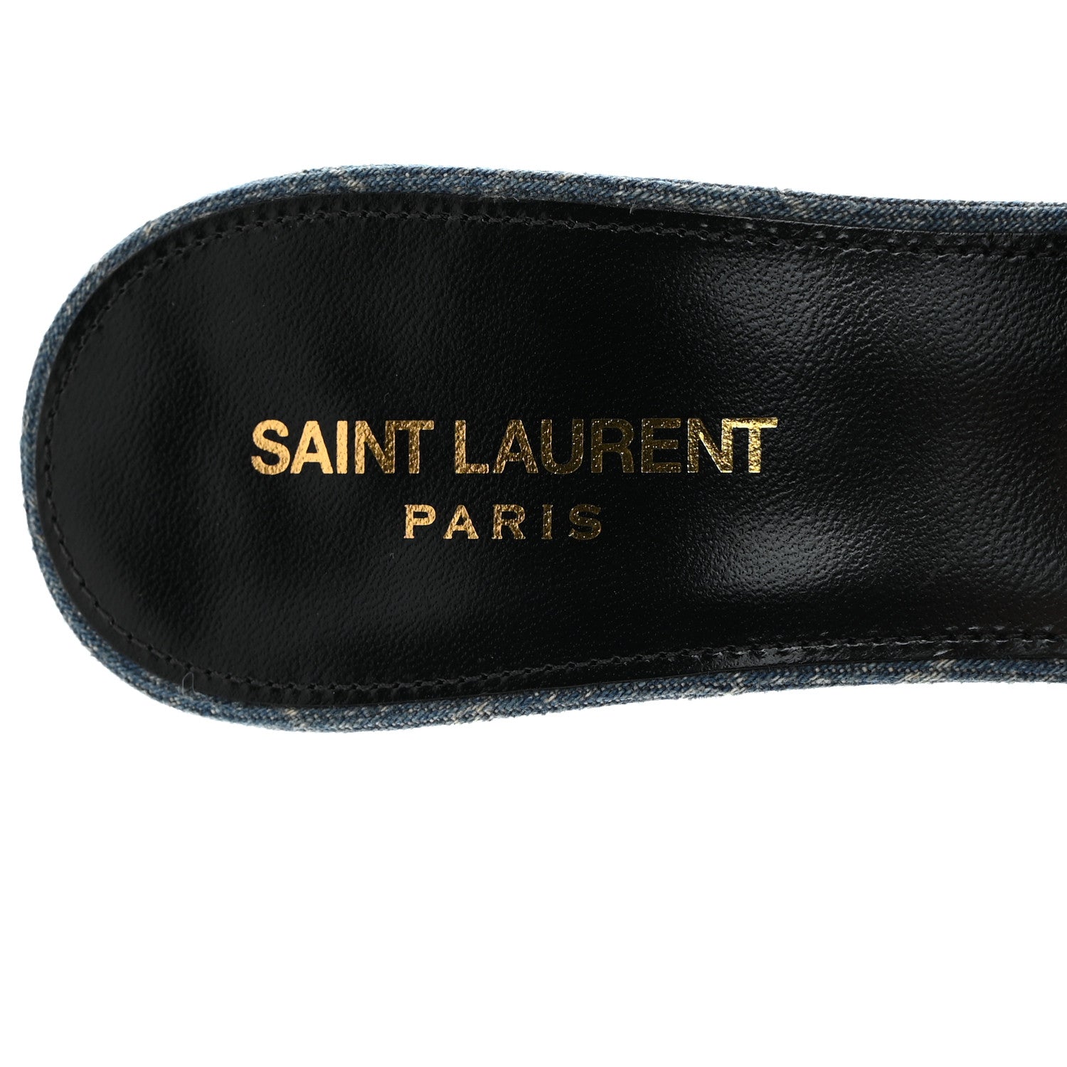 Saint Laurent Denim Monogram La 16 Mule Sandals 40 Blue Jeans 7 of 9