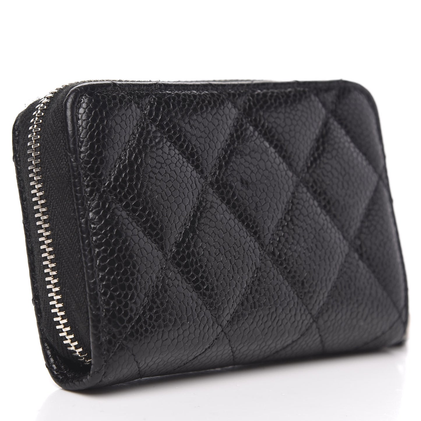 Caviar Quilted Incognito Zip Coin Purse Black