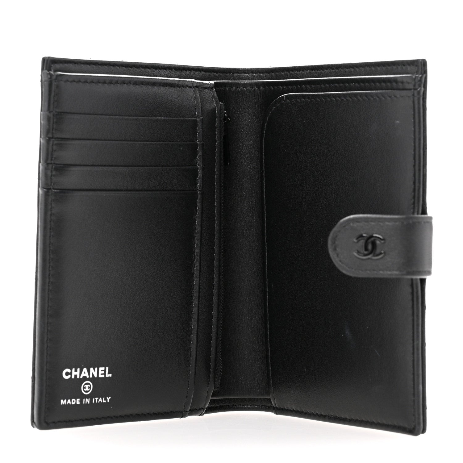 Chanel Grained Calfskin Quilted passport Holder Wallet So Black 5 of 10