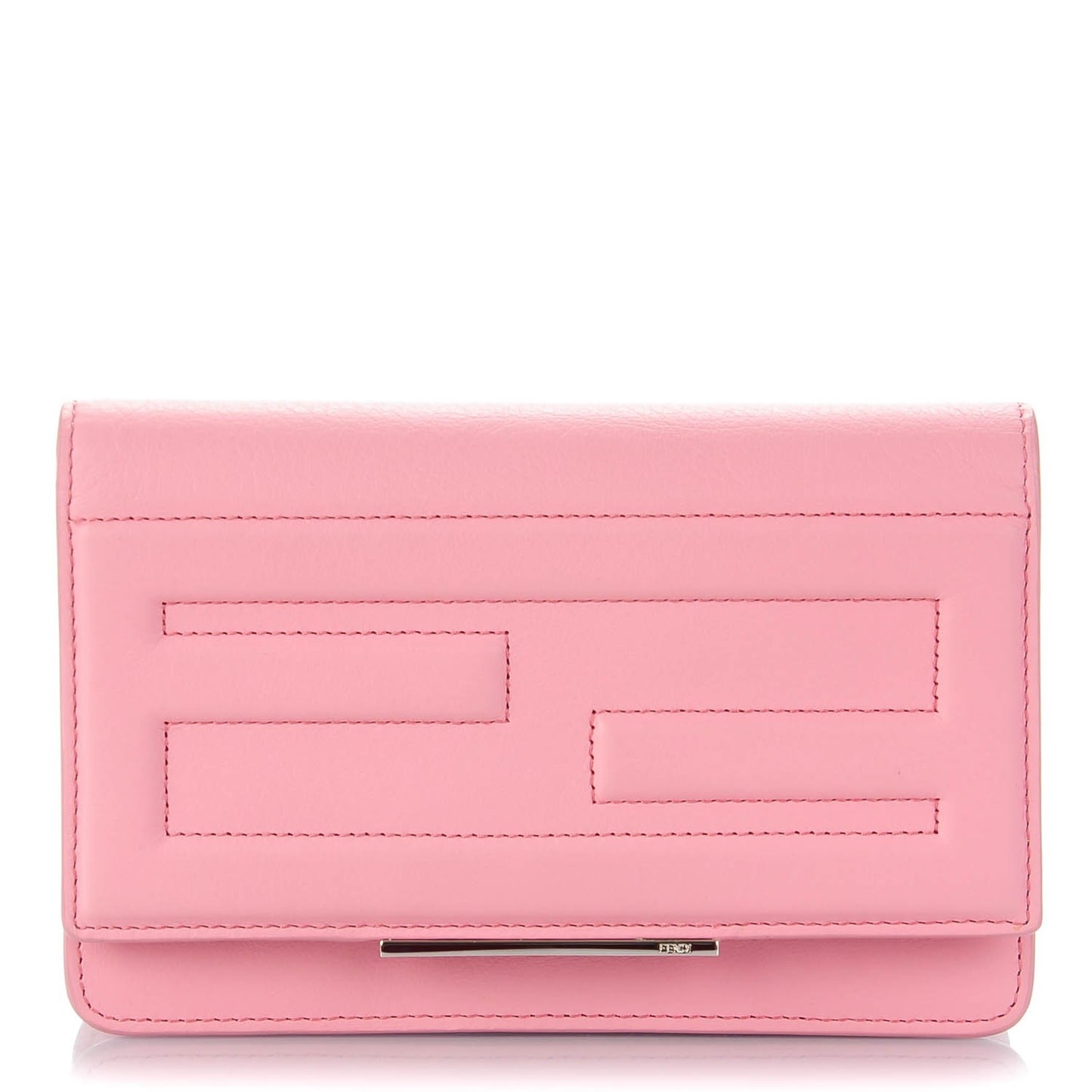 Vitello Flamingo Tube Wallet on Chain Pink