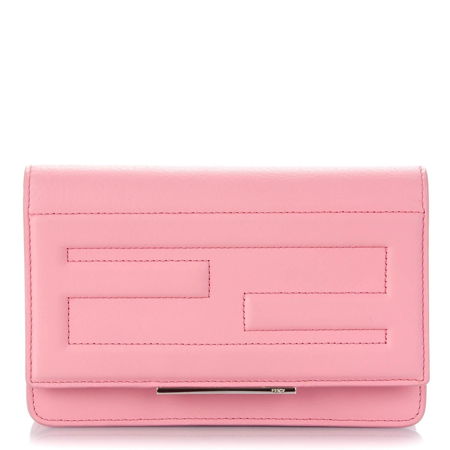Fendi Vitello Flamingo Tube Wallet on Chain Pink 1 of 9