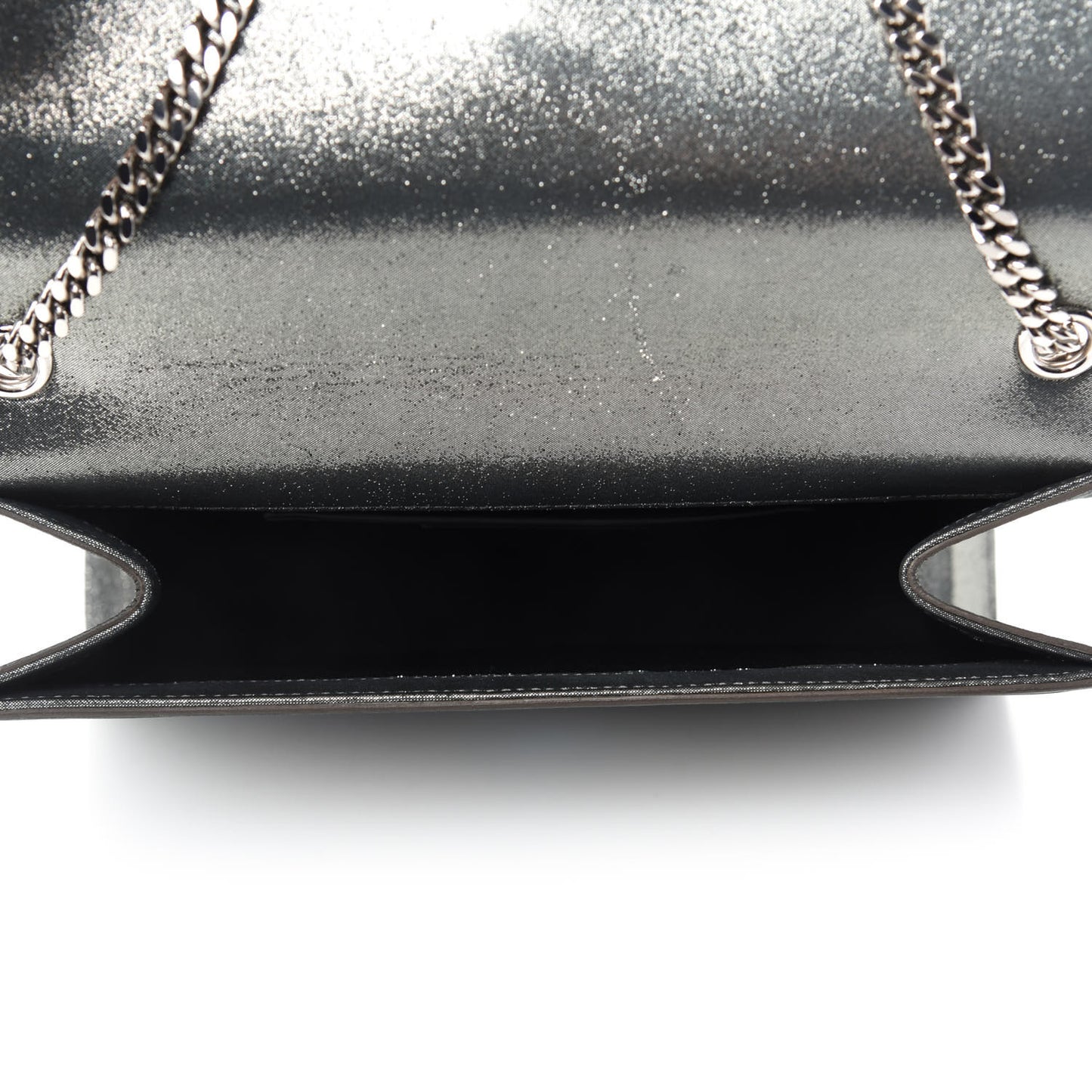 Metallic Glitter Classic Monogram Medium Classic Monogram Kate Satchel Silver