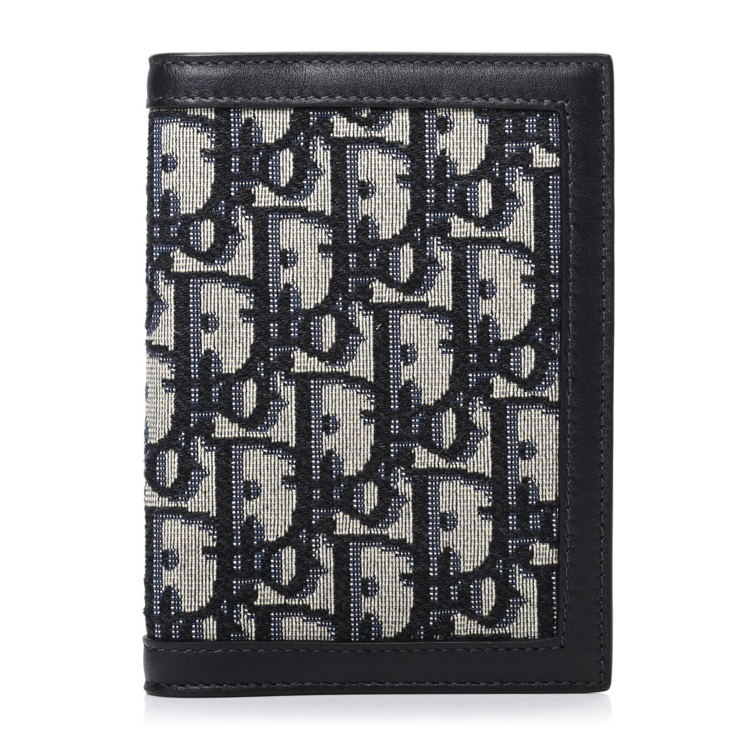 Calfskin Oblique Passport Holder Blue