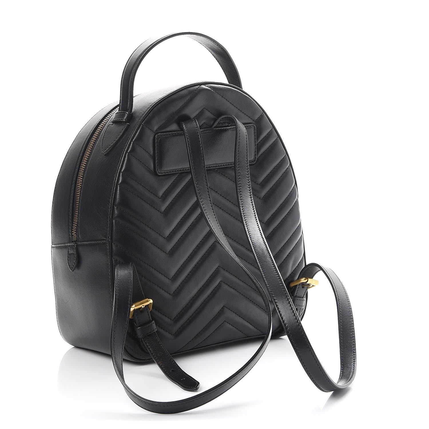 Gucci Calfskin Matelasse Animal Studs GG Marmont Dome Backpack Black 3 of 8