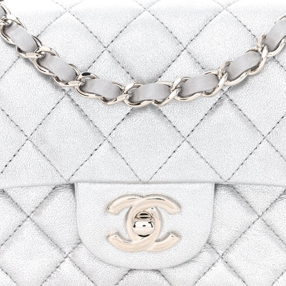 Chanel Metallic Lambskin Quilted Mini Rectangular Flap Silver 8 of 10