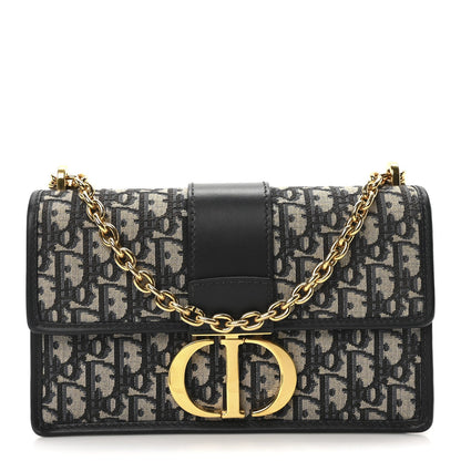 Christian Dior Oblique 30 Montaigne Chain Flap Bag Blue 1 of 11