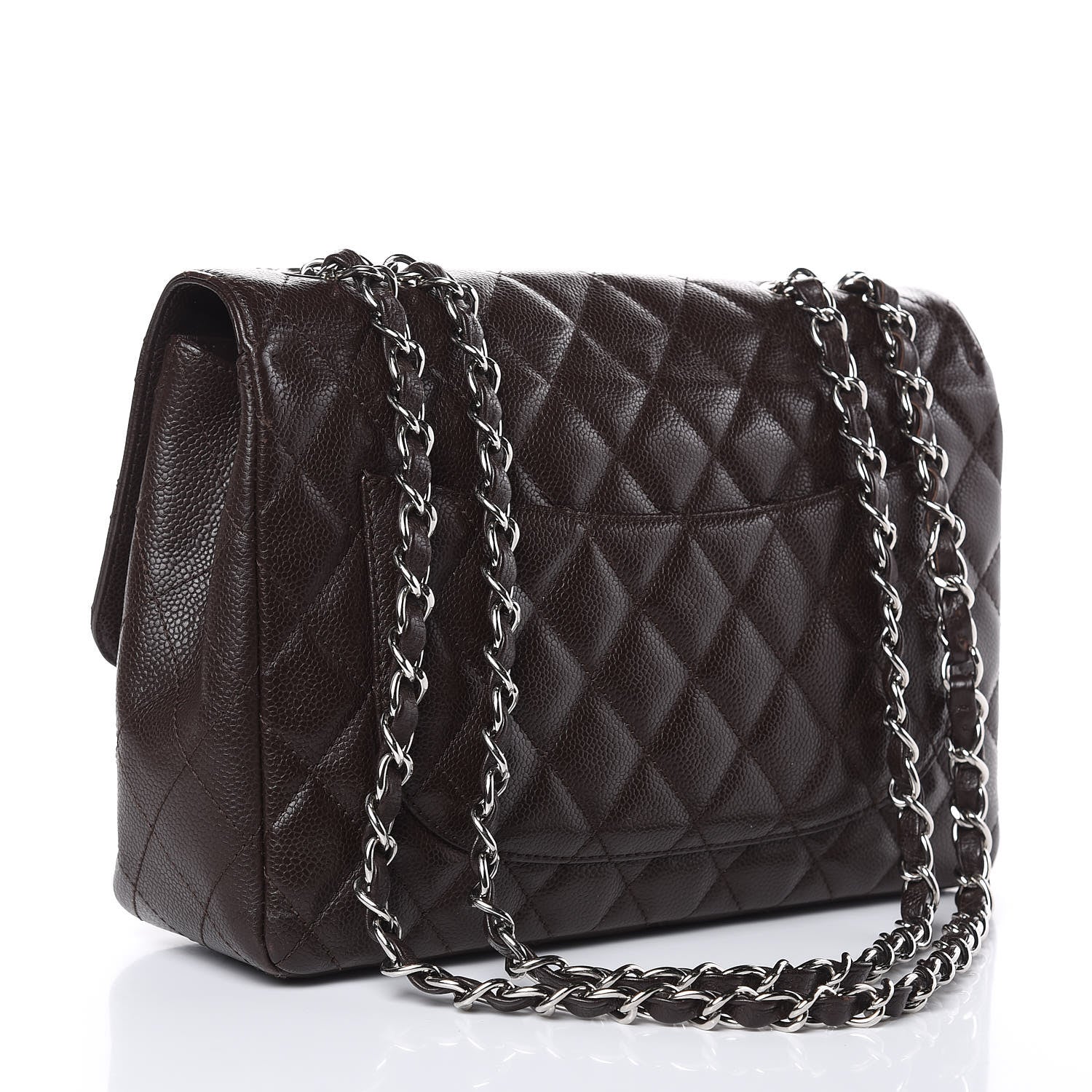 Chanel Caviar Quilted Jumbo Single Flap Dark Brown 3 of 16